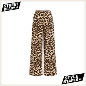 Lightweight Wide Leg Palazzo Pants with Pockets Elastic Waist Summer